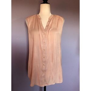 Trouvé pink silky button up sleeveless blouse